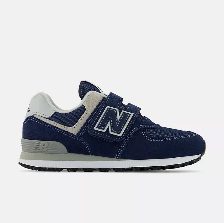 New Balance 574 Core Hook & Loop  Navy with White