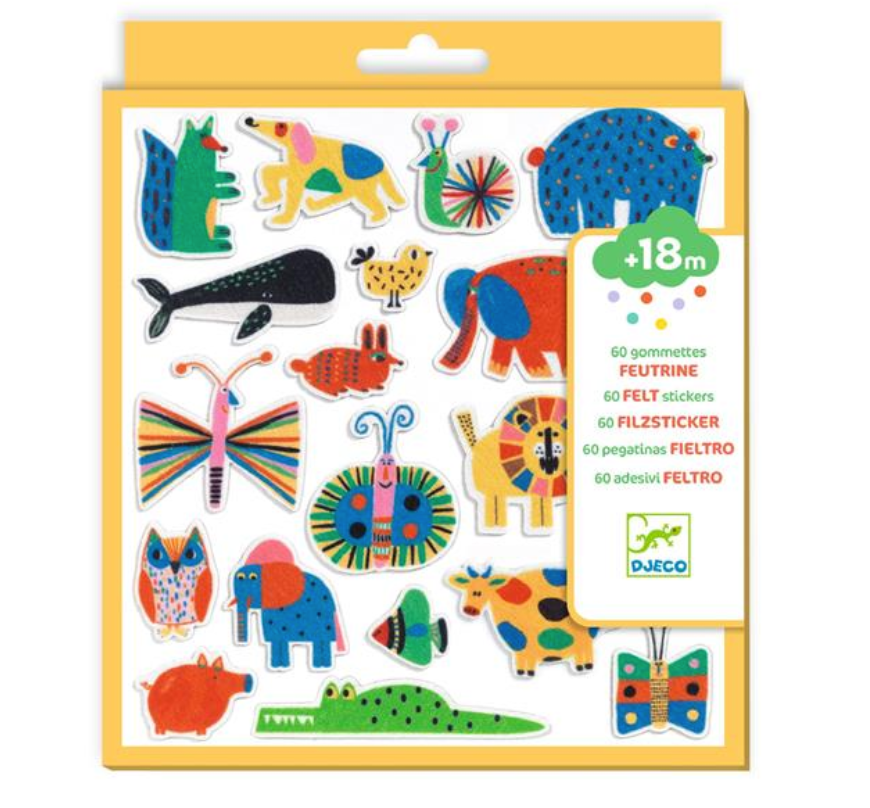 60 felt stickers / Animals everywhere! by Djeco