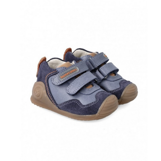 Biomecanics  Leather Baby Shoes Blue Brown