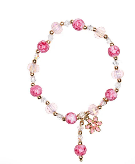 Boutique Pink Crystal Bracelet Flower by Great Pretenders
