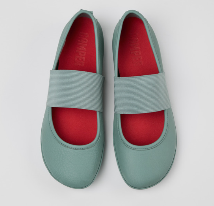 CAMPER Green Leather Ballerina for Women