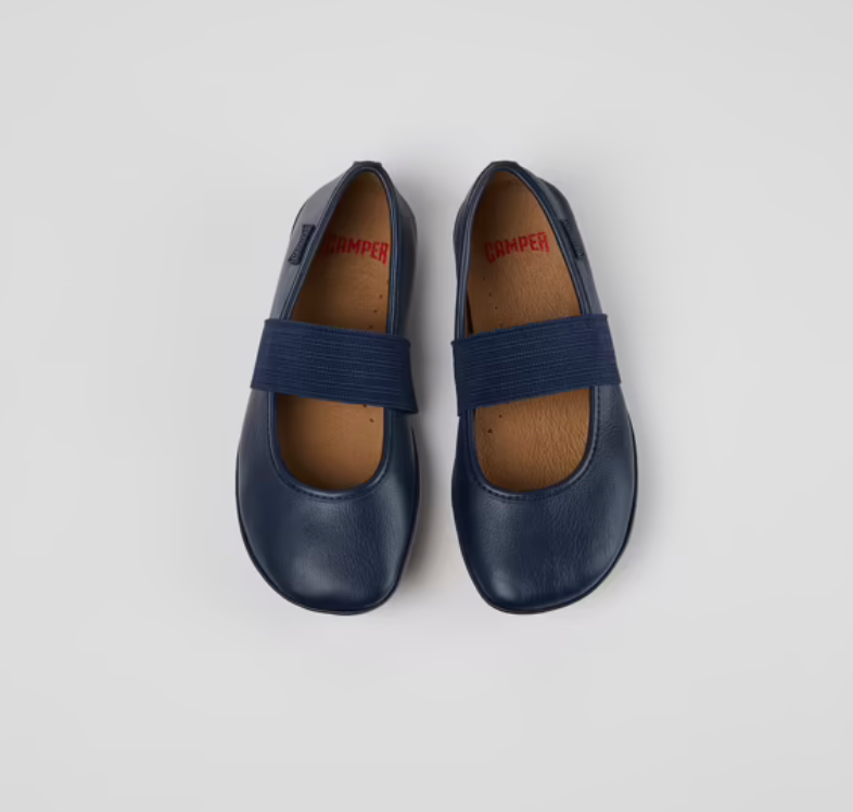 CAMPER Right  Leather Ballerinas Dark Blue