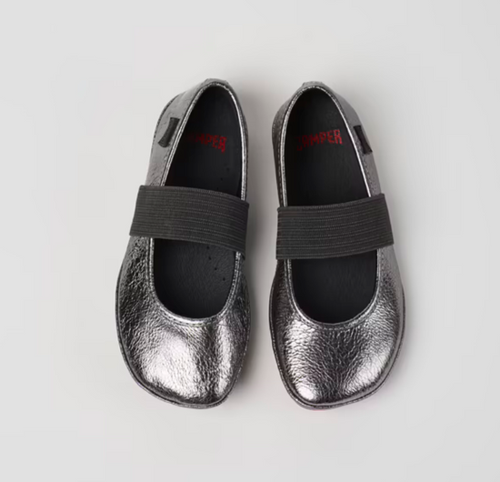 CAMPER Right Grey Leather Ballerinas