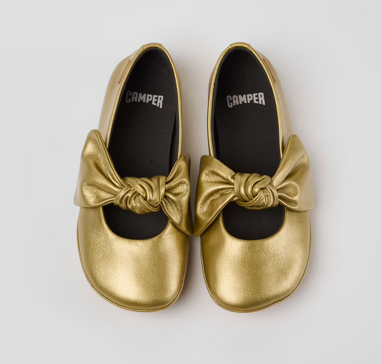 Camper Yellow Gold Leather Mary Jane