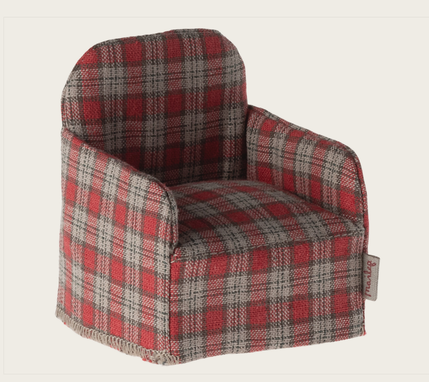 Chair, Mouse - Red checker by Maileg