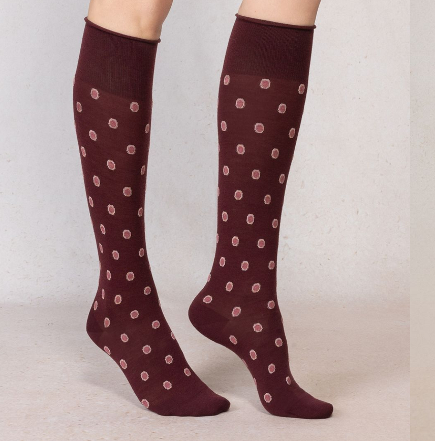 Wool knee-high socks Chianti 39/41 By Blueforet