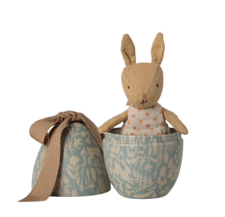 Easter egg with micro rabbit, Small - Dusty Blue  by Maileg