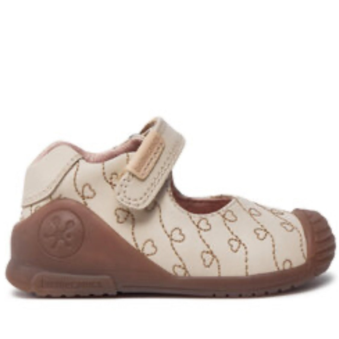 Biomecanics  Leather Baby Mary Jane Shoes Latte Macchiato