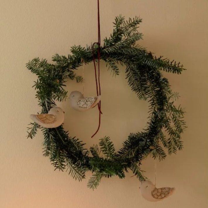 Fabric ornament, Bird - Branches - Blue