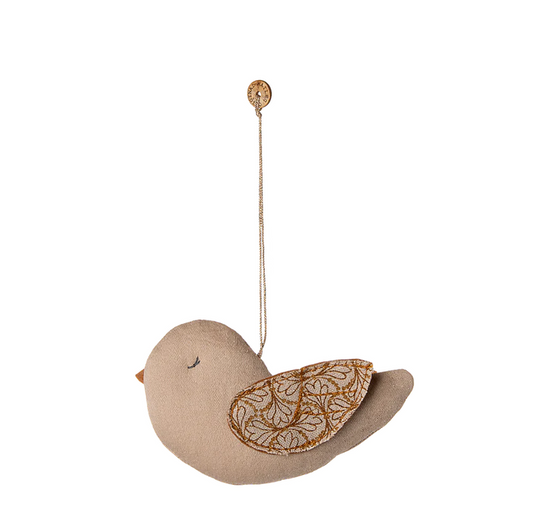 Fabric ornament, Bird -Winter Heart -Sand