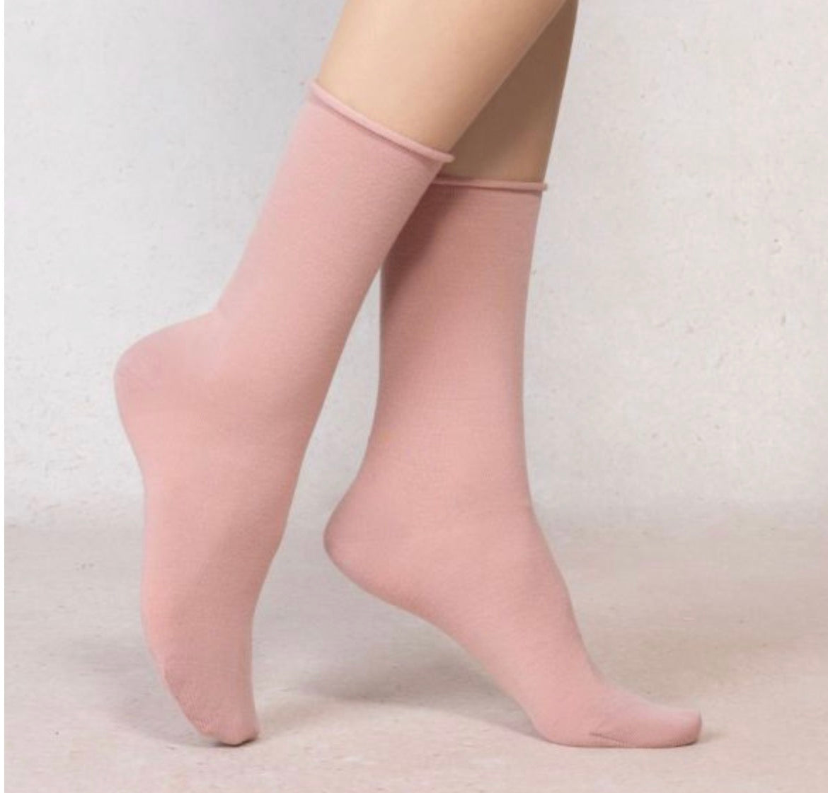 Roll Top Merino Wool Socks Old Rose   39/41 by Blueforet
