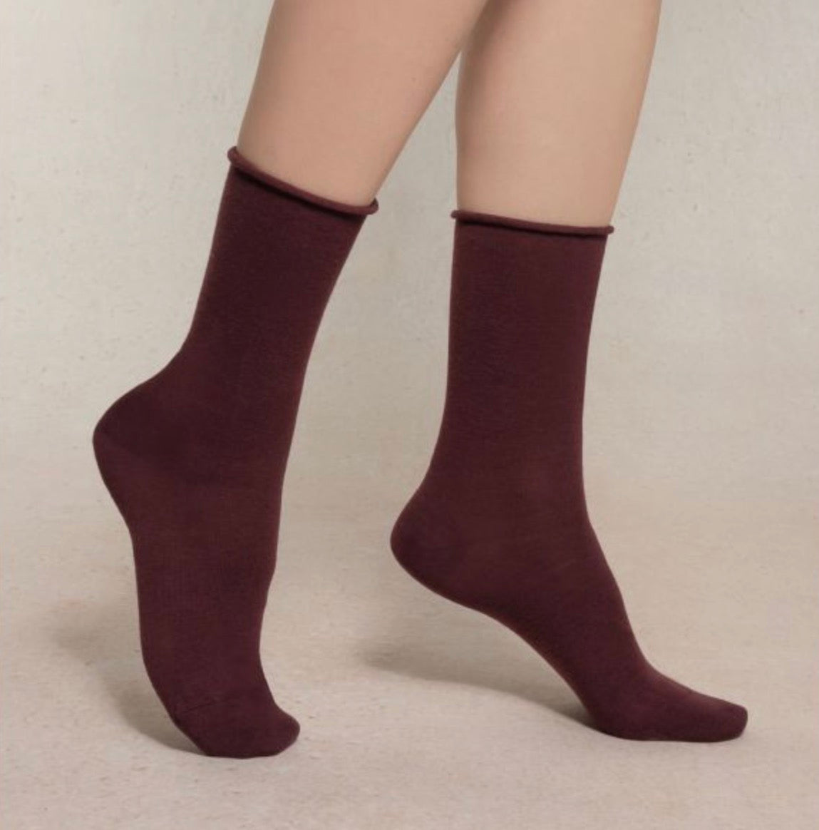 Roll Top Merino Wool Socks Chianti 39/41 by Blueforet