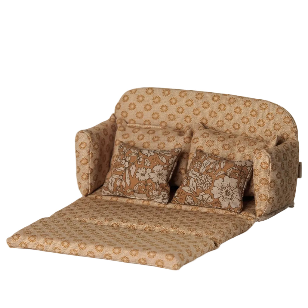 Sofa bed, Mouse, Large - Ocher by Maileg
