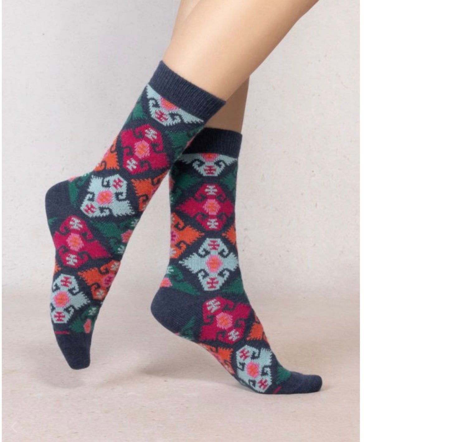 Cashmere Socks Tapestry Blue Jeans 36/40 by Blueforet