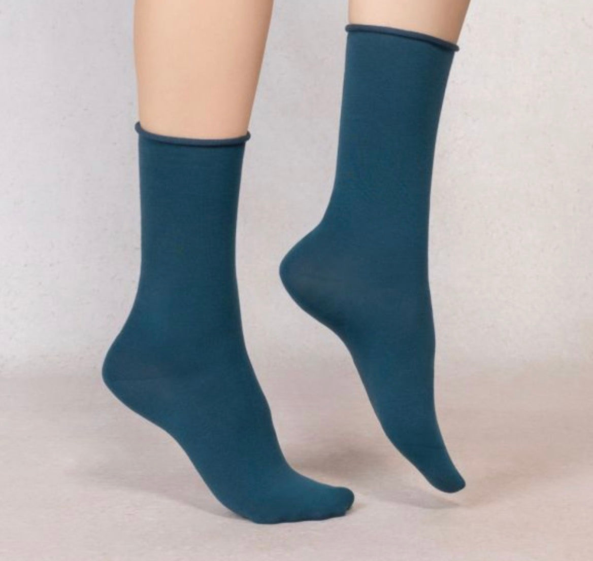 Roll-Top Pure Cotton Socks Blue  39/41  by Blueforet 6594