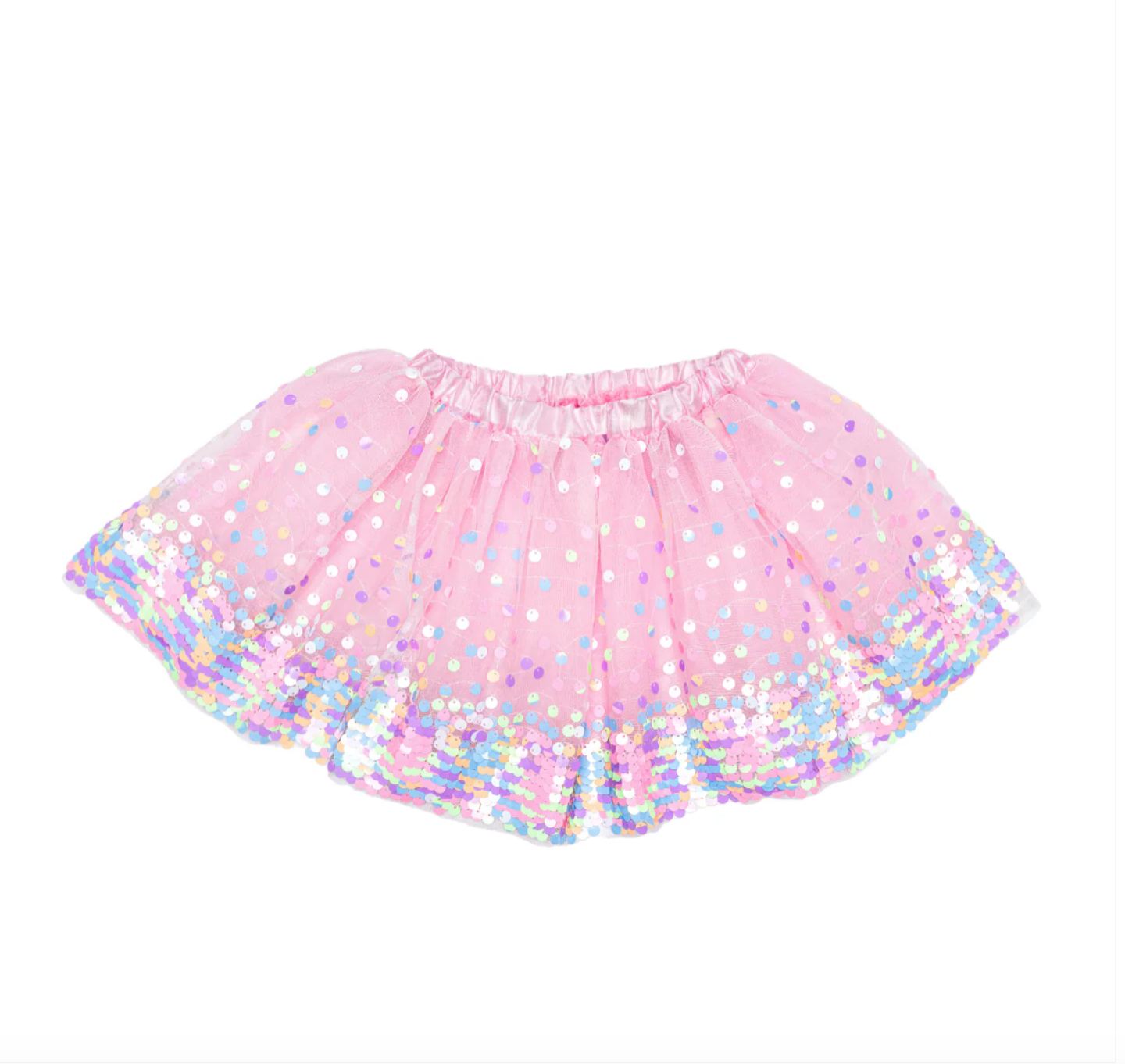 Neon Pink Party Fun Sequins Skirt 4-6 years by Great Pretenders