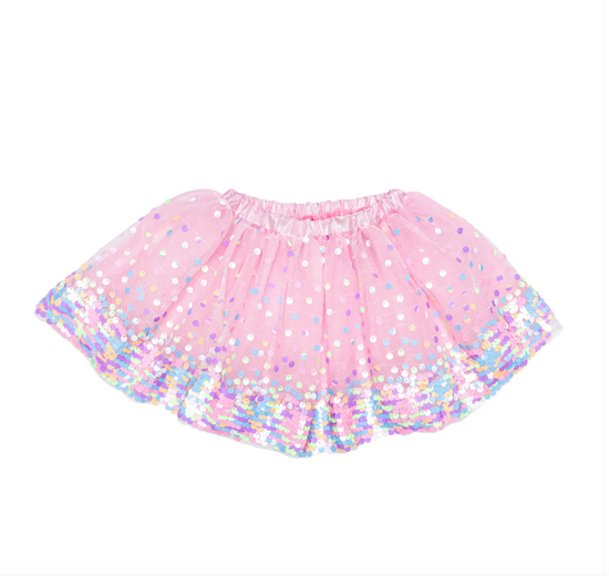 Neon Pink Party Fun Sequins Skirt 4-6 years by Great Pretenders