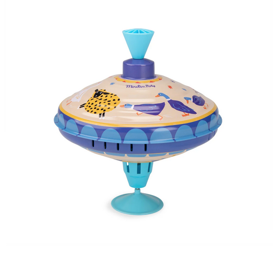 Jouets Metal - Spinning Top Animals LARGE By Moulin Roty