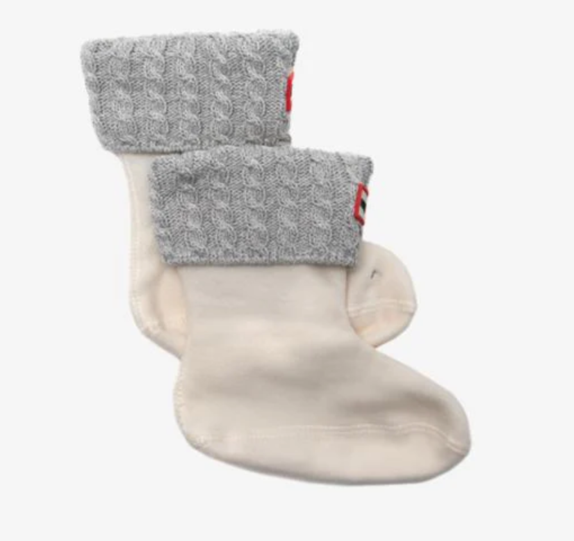 Kids Boot White/Grey Socks  by Hunter