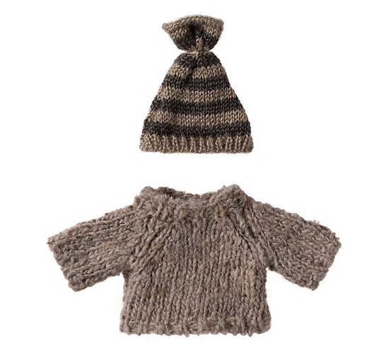Knitted sweater and hat, Big Brother mouse  by Maileg