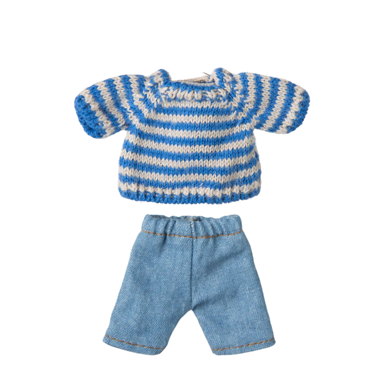 Knitted sweater and pants, Big brother mouse by Maileg