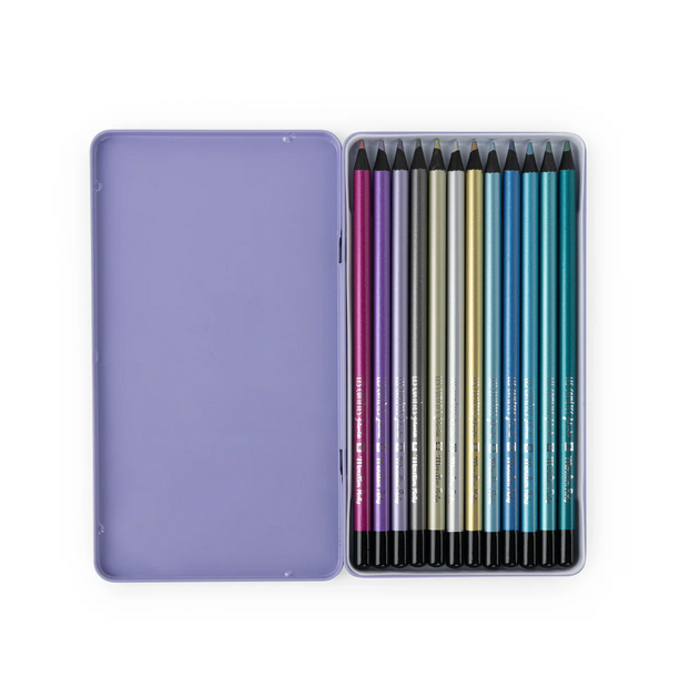 Les Cometes Filantes - 12 Metallic Colouring Pencils by Moulin Roty