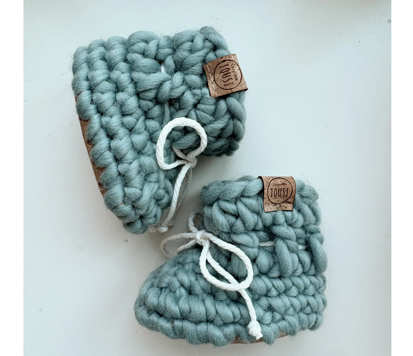 Les petits Tousi - Wool booties - Ocean