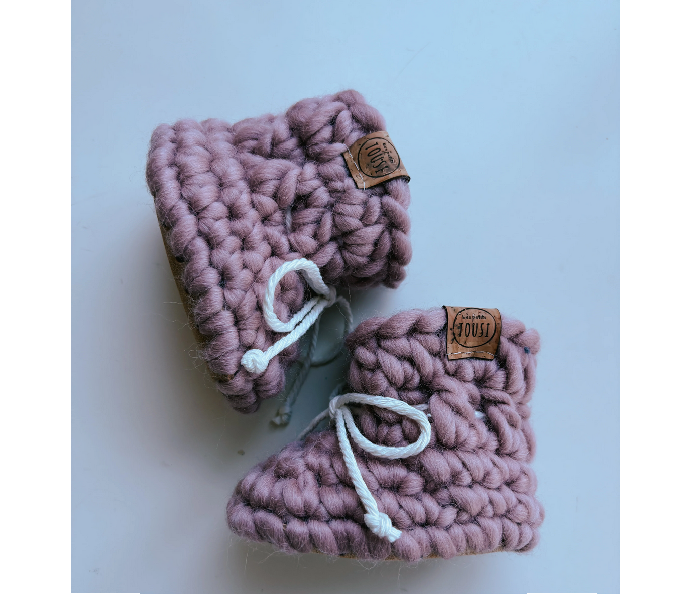 Les petits Tousi - Wool booties - Pivoine
