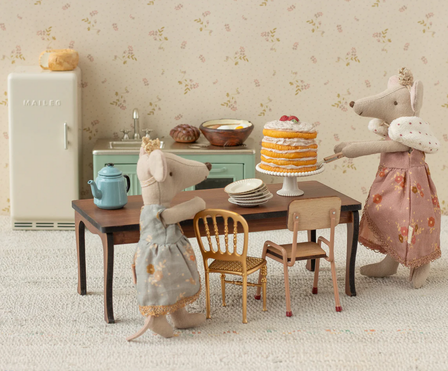 Long dining table, Mouse  by Maileg