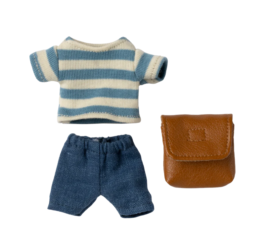 Maileg - Clothes and bag, Big brother mouse - Brown Bag