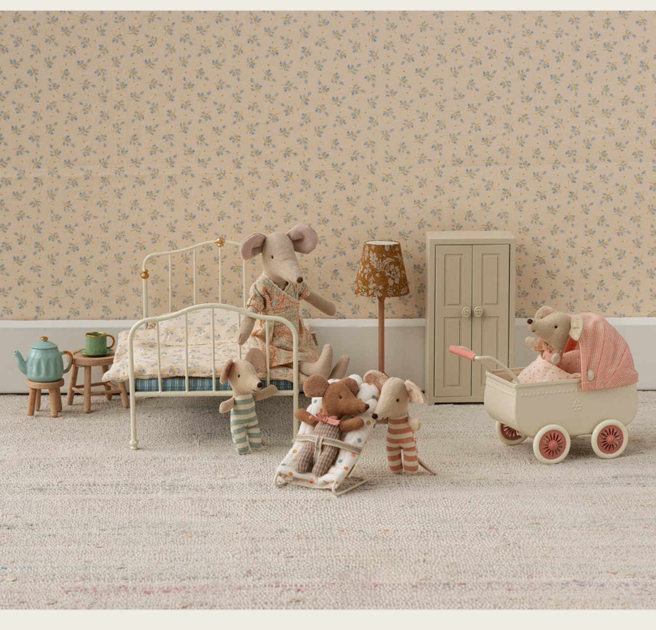 2025 Maileg Pram, Mouse - Coral