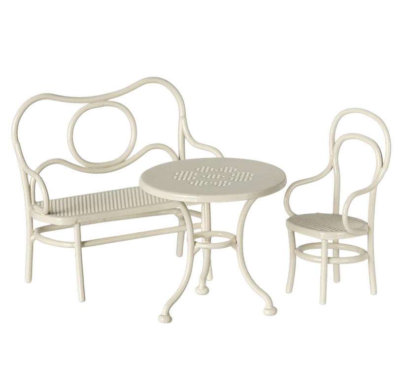Maileg Café set, Mouse, Small - Off white