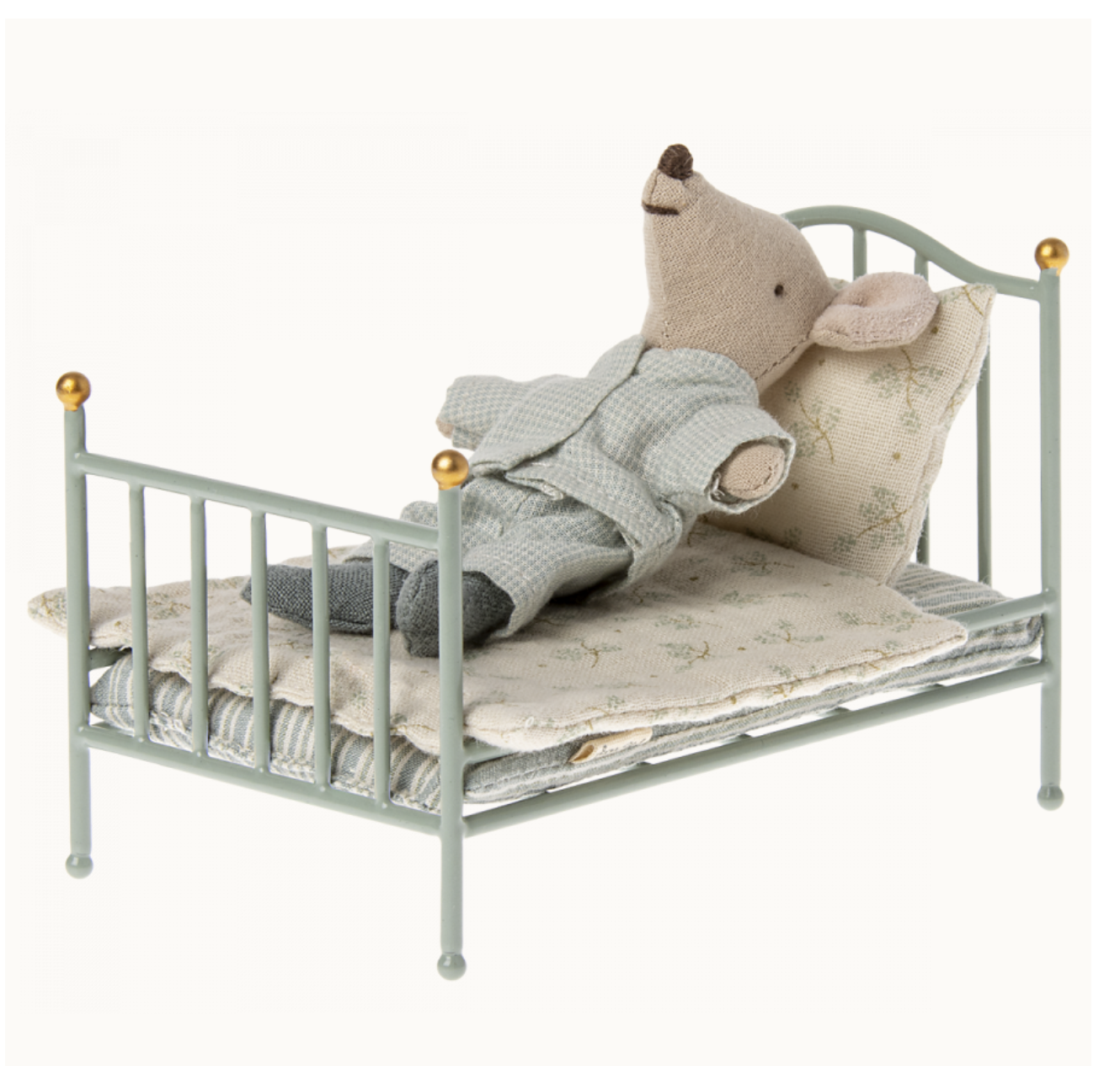 Maileg Vintage bed, Mouse - Mint