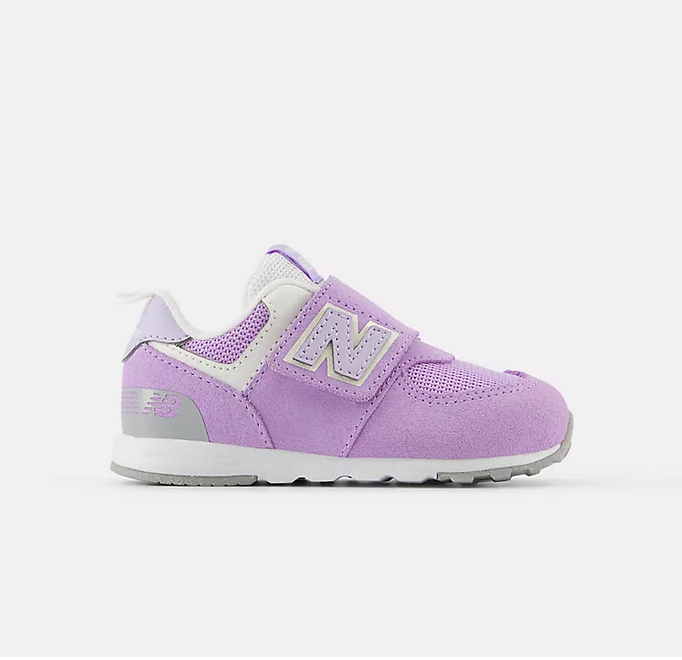 New Balance 574  NEW-B Hook & Loop  Lilac Glo with Bright Lavender