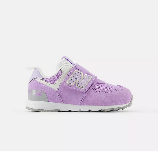 New Balance 574  NEW-B Hook & Loop  Lilac Glo with Bright Lavender