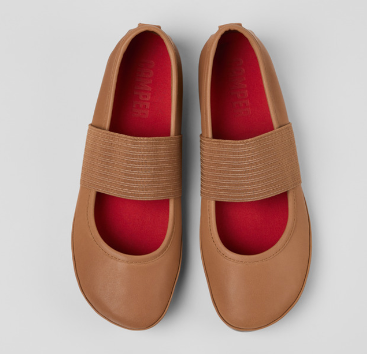CAMPER Nude Leather Ballerina for Women