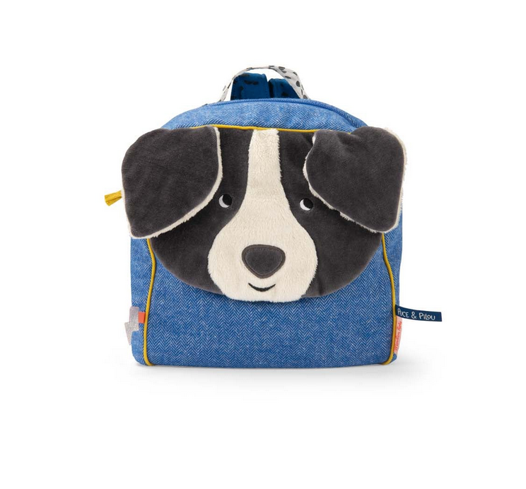 Puce & Pilou - Blue Dog Backpack by Moulin Roty