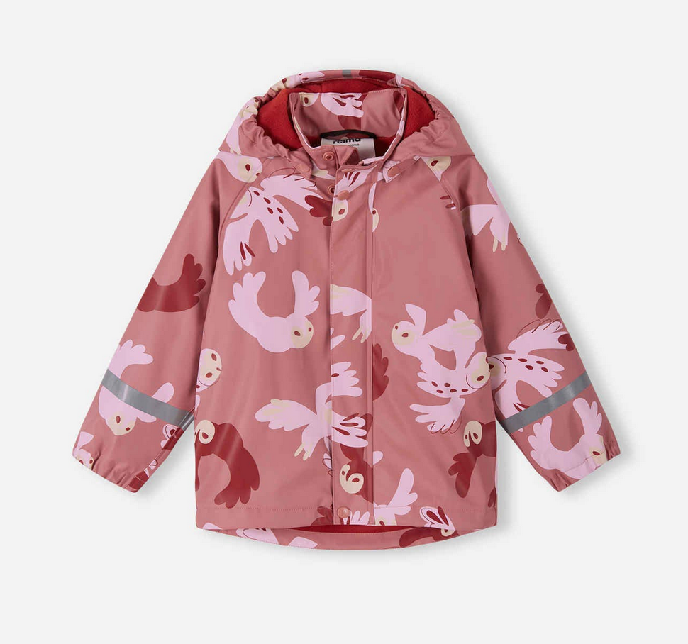 REIMA Koski - Fleece-Lined Rubber Rain Jacket - Rose blush