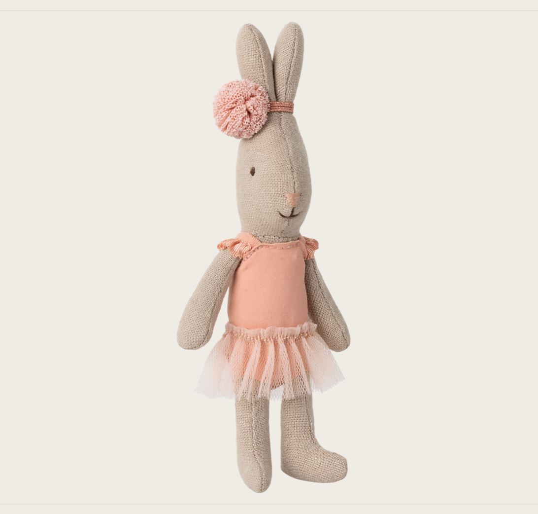 Maileg Rabbit, Micro - Ballet suit and skirt rose