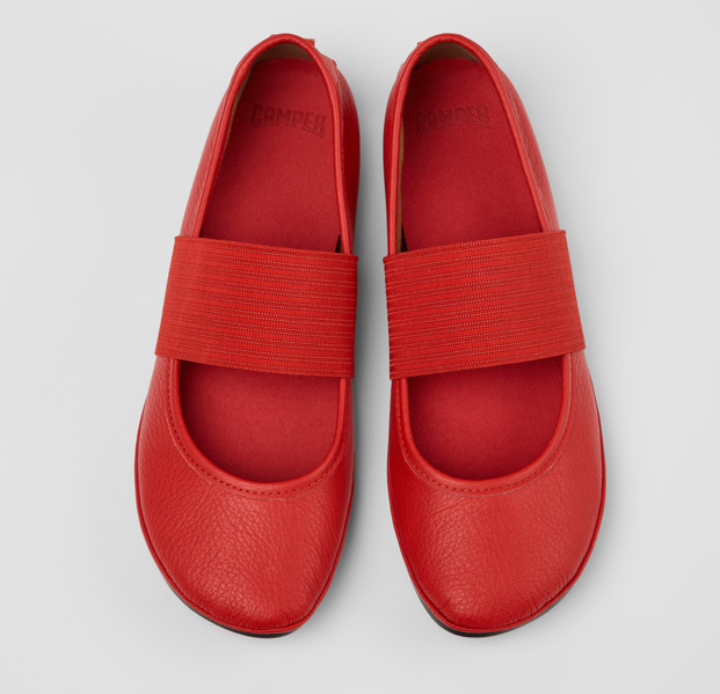 CAMPER Red Leather Ballerina for Women