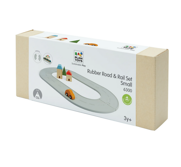Rubber Road & Rail Set - Small by Plan Toys
