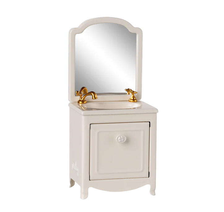 Maileg - Sink dresser w. mirror, Mouse - Off White
