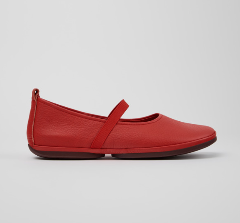 CAMPER Red Leather Ballerina Narrow Elastic for Women – SHOE+SHOE