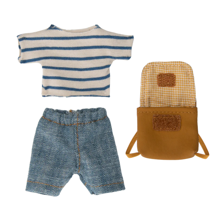Maileg - Clothes and bag, Big brother mouse - Brown
