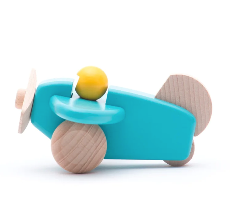 Small Wooden Plane Blue by Bajo