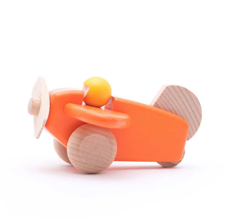 Small Wooden Plane Orange  by Bajo