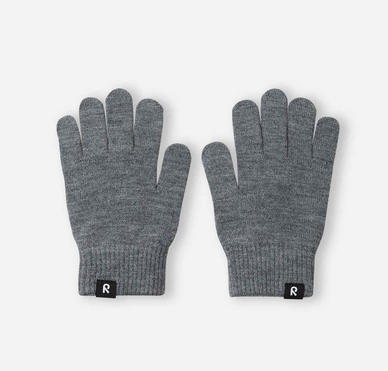 Reima Merino Wool Blend Knit Gloves - Sormin - Grey