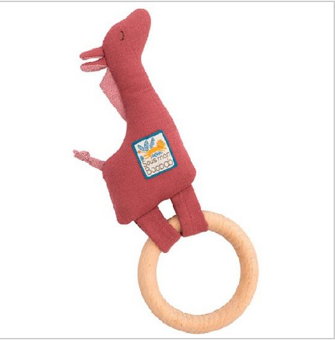 Sous Mon Baobab - Wood Giraffe Ring Rattle by Moulin Roty