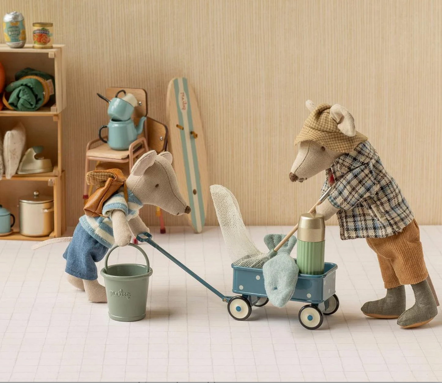 Coming Soon! Wagon, Mouse - Blue  by Maileg