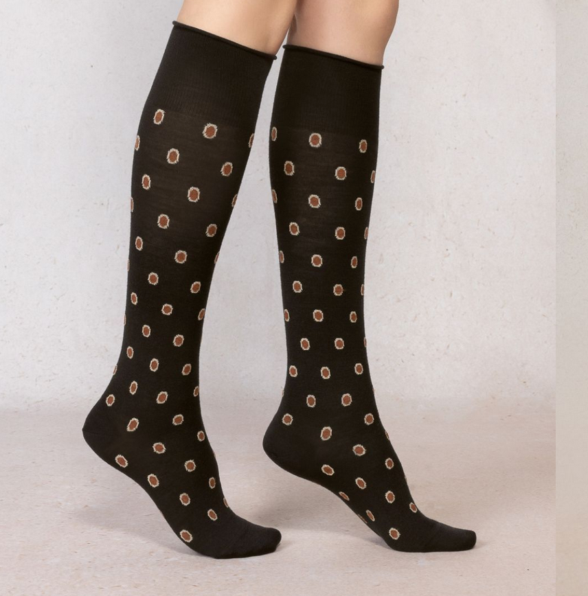 Wool knee-high socks Black  39/41 By Blueforet